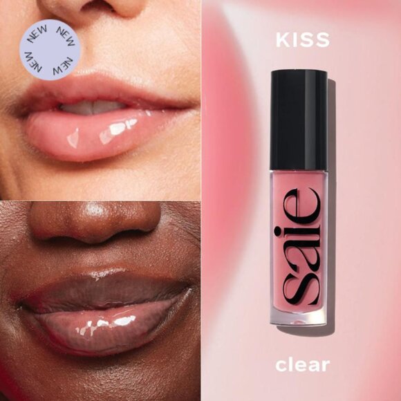 Saie Glossybounce High-Shine Hydrating Lip Gloss Oil | Kiss (clear) | NEW MAKEUP - Picture 4 of 5